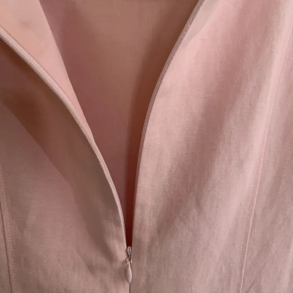 Ann Taylor Loft Dress Size 0 Lined Pink Sleeveless Invisible Zipper - Picture 9 of 15